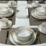 Elegant 32pc European Porcelain Dinner Set