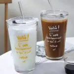 Drinking Glass Cup/Tumbler with lid + Straw