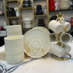 24pc Nordic Stripes Ceramic Dinner Set