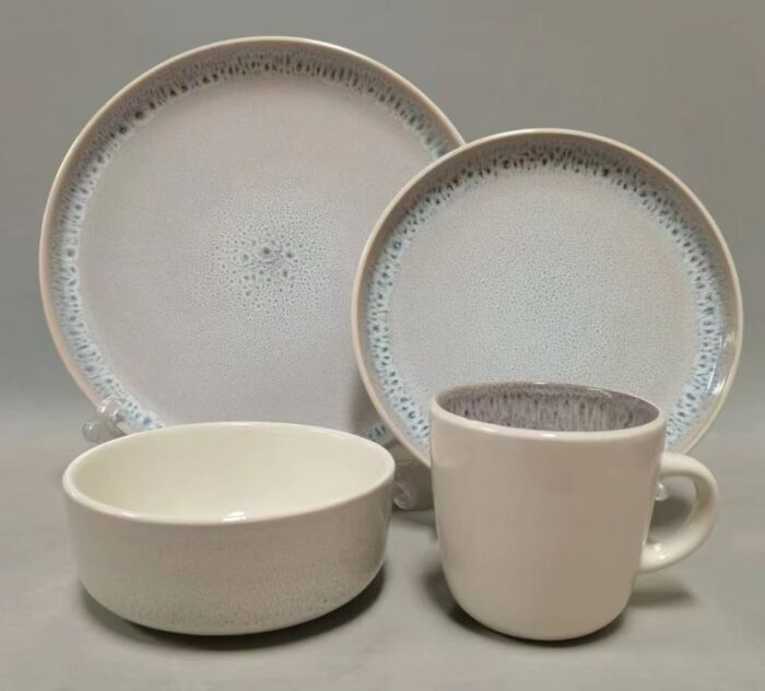 24pcs Reactive Glazed Ceramic Dinner Set