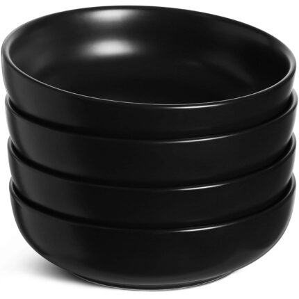 Modern Black Matte Pasta Bowl