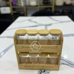 8pc Spice Jars With Bamboo Stand