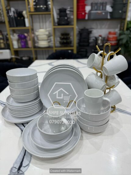 32pc Ceramic White Dinner Set