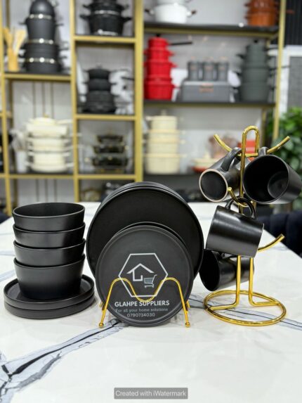 32pcs Black Ceramic Dinner Set