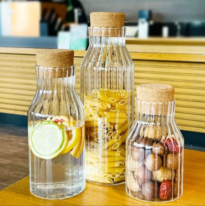 Borosilicate Glass Storage Jar With Acacia Wooden Cork Lid