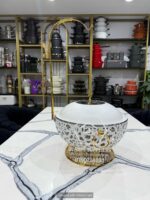 Luxurious Gold and White Round Chaffing Dish