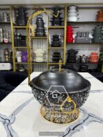 Luxurious Gold and Black Round Chaffing Dish