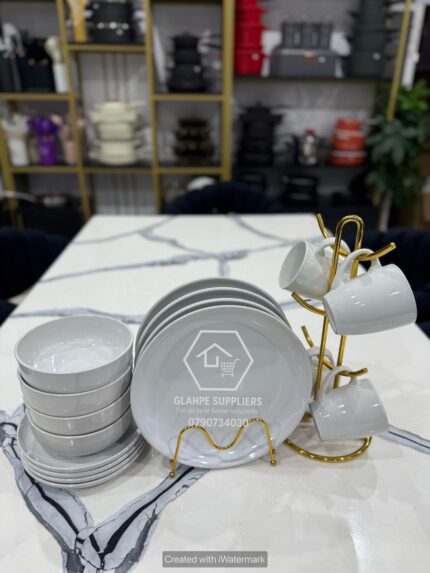 16pc Ceramic White Dinner Set