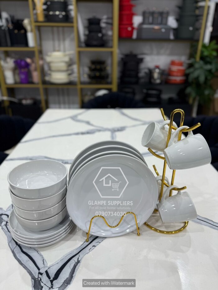 16pc Ceramic White Dinner Set