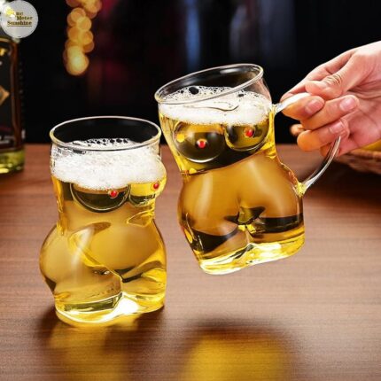 Body Glass Mug with Handle.