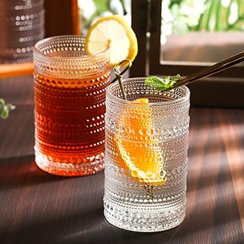 6 pcs Set Embossed Water/Juice Glass
