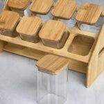 8pcs Squared Glass Spice Set With Rack