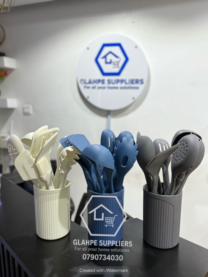 11PC Artezza Silicone Spoon Set With Holder
