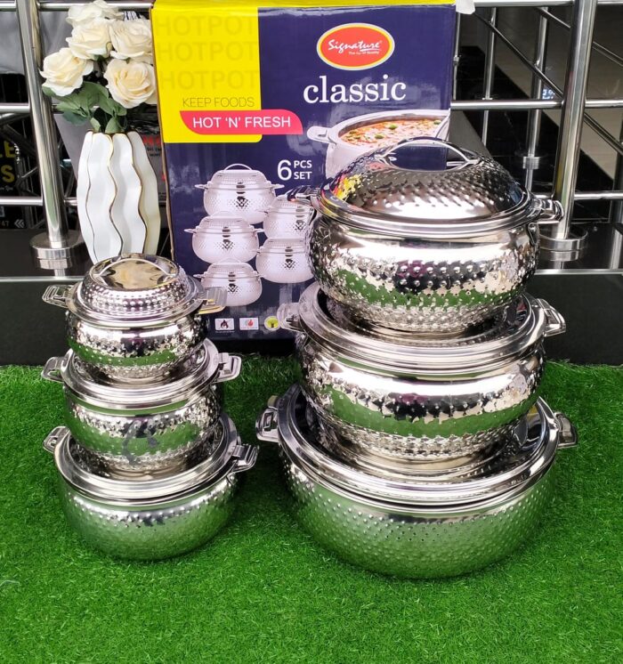 6Pcs Signature Classic Stainless Steel HotPot