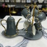 Luxury Black And Gold Tea Set With Tray