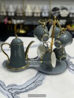 Luxury Black And Gold Tea Set With Tray