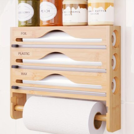 4 in 1 Roll Aluminium, Foil & Plastic Wrap Dispenser