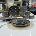 32pc Grey Porcelain Dinner Set