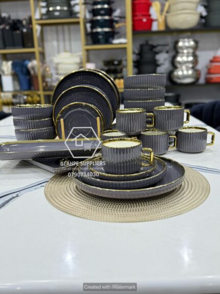 32pc Grey Porcelain Dinner Set