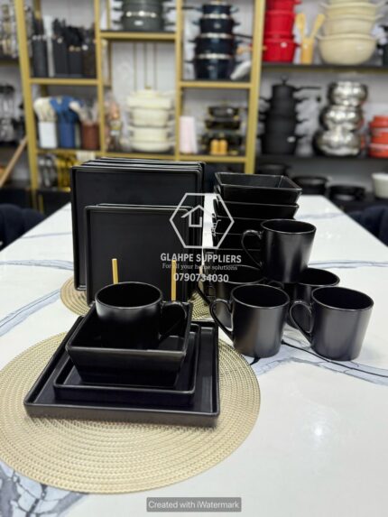 European Style Black Dinner Set