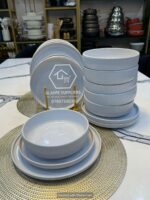 18PC Retro Ribbed Dinner Set