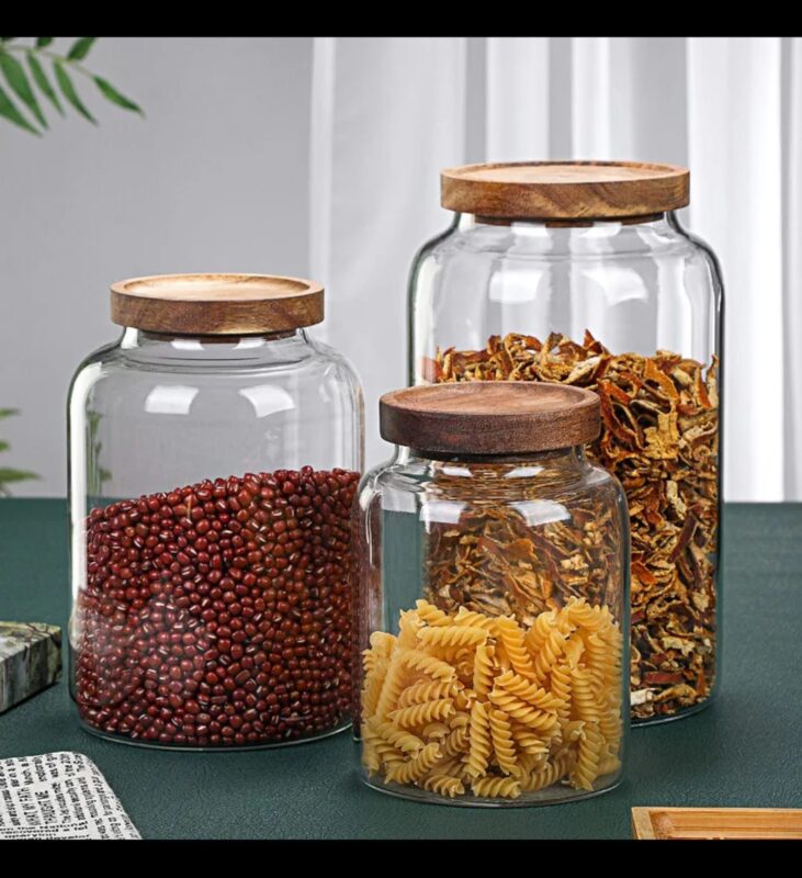 Borosilicate Glass Storage Jar With Acacia Lid