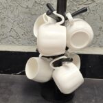 6pc Unique Cappuccino Cups with Bamboo Stand