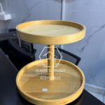 Two tier bamboo lazy Susan