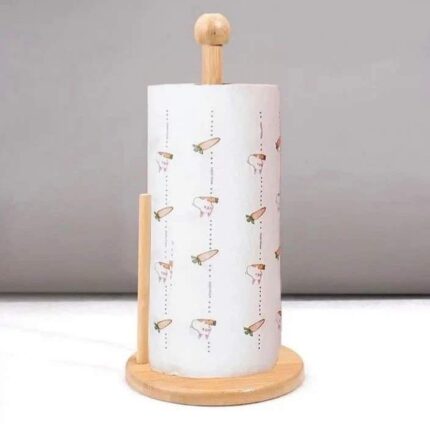 Bamboo Paper Towel Holder – Kitchen Roll Dispenser Stand