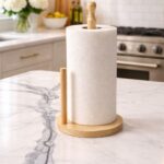 Bamboo Paper Towel Holder – Kitchen Roll Dispenser Stand