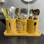 3 in 1 bamboo cutlery organizer