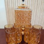 Amber Vintage-Style Glass Beverage Set
