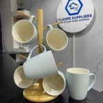 Ribbed Ceramic Mug Set