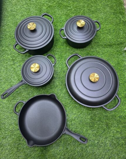 5-Piece Raw Cast Iron Cookware Set
