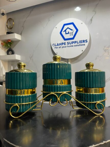 Luxury Ceramic Tea, Coffee & Sugar Canister Set
