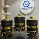 Elegant 3-Piece Tea, Sugar & Coffee Cannister Set