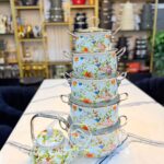 Elegant Floral Enamel Cookware Set 