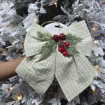 Christmas Bow with Berries and Pine Accents