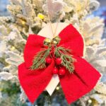 Christmas Bow with Berries and Pine Accents 