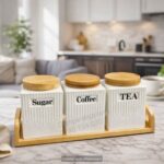 Ceramic Tea, Coffee & Sugar Cannister Set