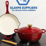 3pcs enamel cast iron set