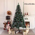 2.4m frosted Christmas tree with cones and berries
