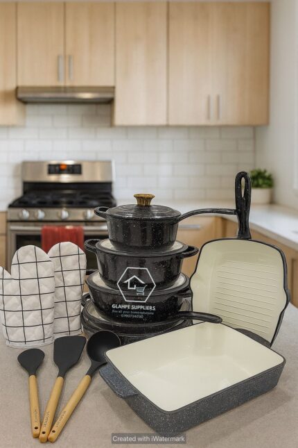 12 pcs enamel cast iron cookware set