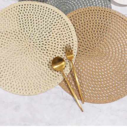 Elegant braided round table mats