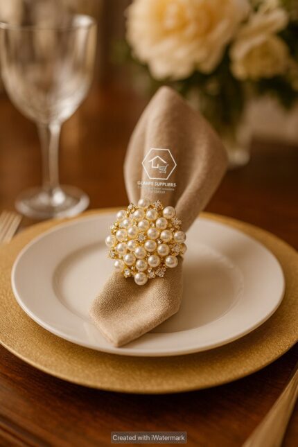 Pearl napkin holder rings
