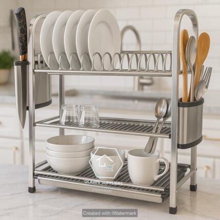 3 tier durable stainless steel dishrack