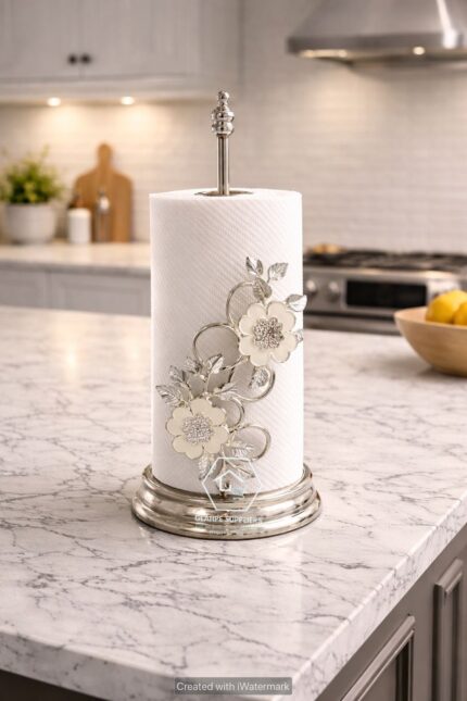 Floral paper towel holder