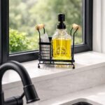 Glass soap dispenser with stand