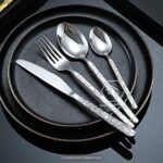 embossed silver cutlery set