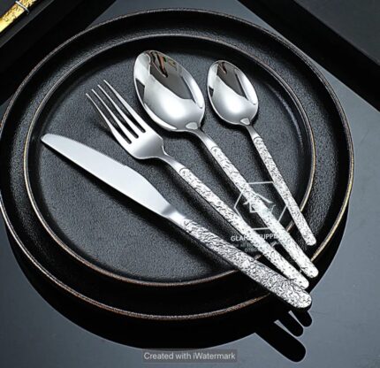 embossed silver cutlery set